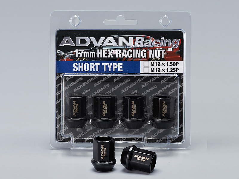 YOKOHAMA ADVAN RACING WHEEL NUT M12X1.25P H17 BL-S BLACK 4PCS FOR  V2380 - Black Hawk Japan