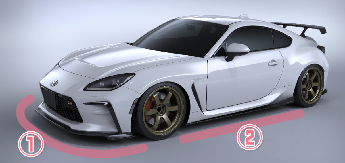 VOLTEX STREET AND LIGHT CIRCUIT SIDE UNDER PANEL WET CARBON FOR TOYOTA 86 ZN8 86SW