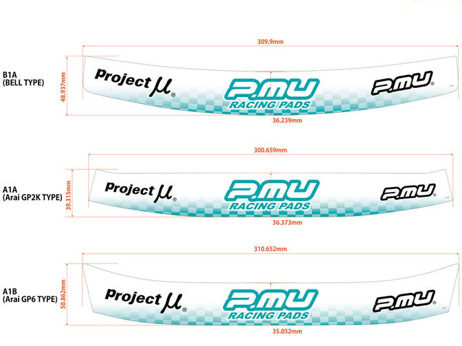 PROJECT MU HELMET SHIELD STICKER ARAI GP2K FOR ST-VSA1A