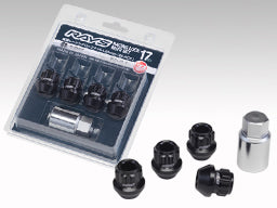 RAYS RACING SERIES 17HEX L25 RACING NUT TYPE LOCK SET (SHORT-PENETRATION TYPE) M12X1.5 FOR  7413-BLACK-M12-1-5-7