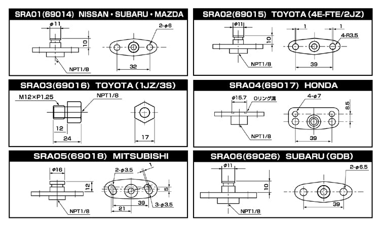 SARD FUEL REGULATOR ADAPTOR For TOYOTA SUPRA JZA80 69027