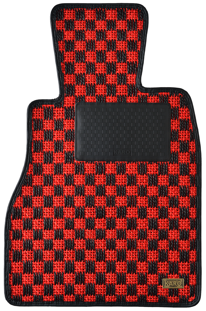 KARO SISAL RED BLACK FLOOR MATS FOR HONDA CIVIC FL1 FL5 MT OVAL STOPPER SISAL-4511-RED-BLACK