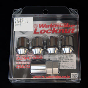 RS WATANABE LOCK NUT SILVER CHROME M12 P1.5 RS-WATANABE-00027