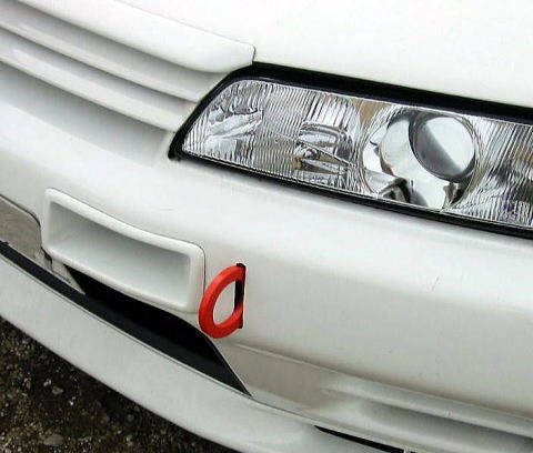 KAWAI WORKS FRONT TYPE FIXED TOW HOOK FOR NISSAN SKYLINE BNR32 GT-R NS0410-RFF-99 - Black Hawk Japan