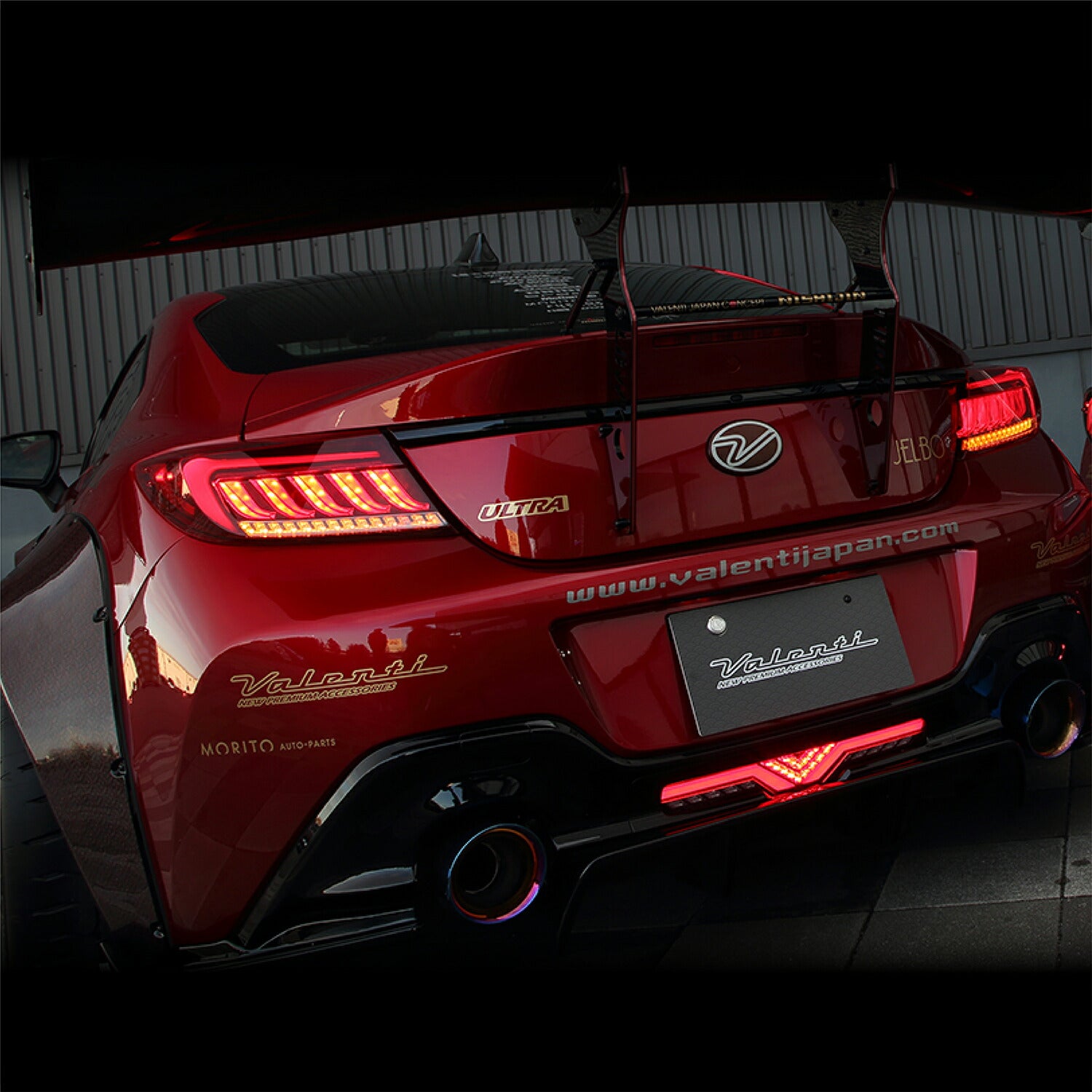 VALENTI JEWEL LED TAIL LAMP ULTRA RED LENS GLOSS BLACK FOR TOYOTA GR8 ZN8 SUBARU BRZ ZD8 TT86GRZU-RG-1